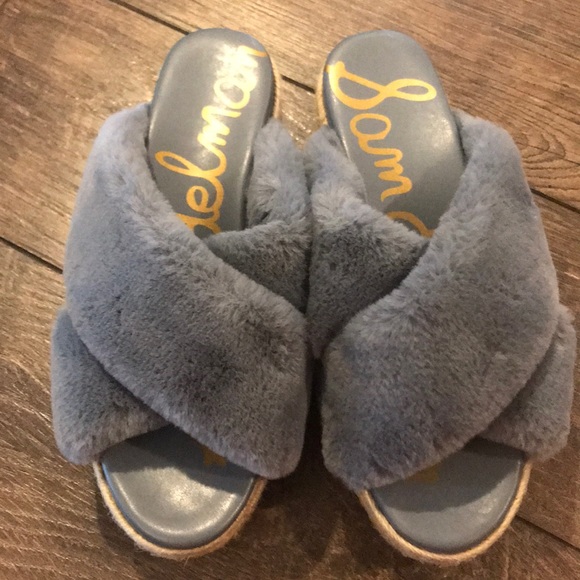 Sam Edelman Platform Fur Espadrille Slides - Picture 2 of 6